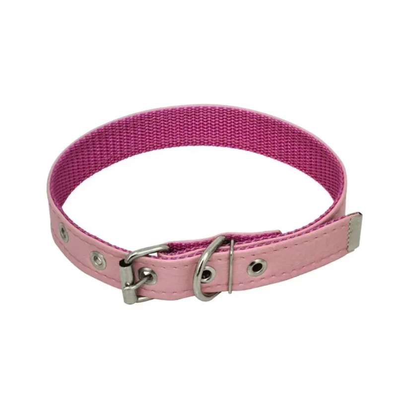 Coleira Cães Corino São Pet Reforçada Rosa Tamanho 5
