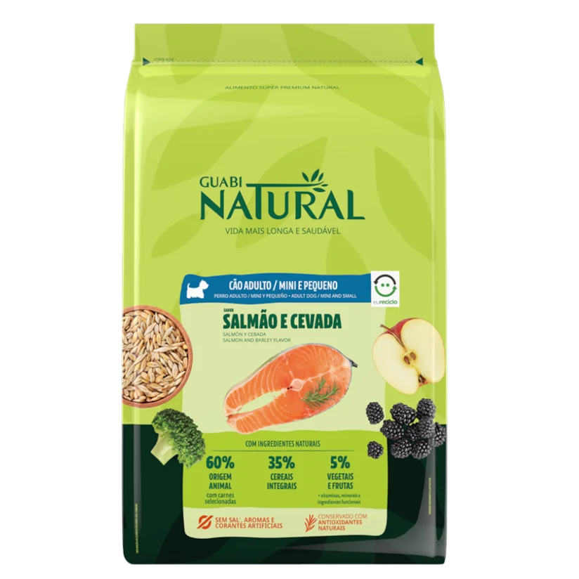 Ração Guabi Natural Cães Adultos Mini e Pequeno Salmão e Cevada 10,1kg