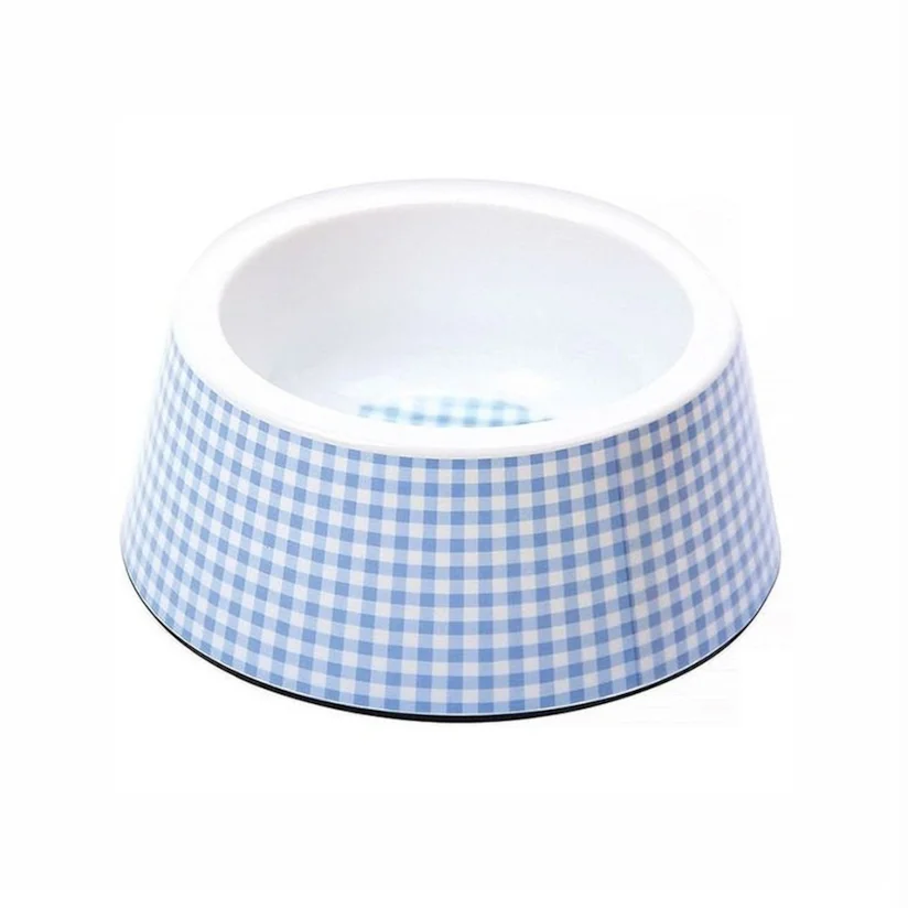Comedouro Cães Jambo Plástico Vichy Azul 3 720ml