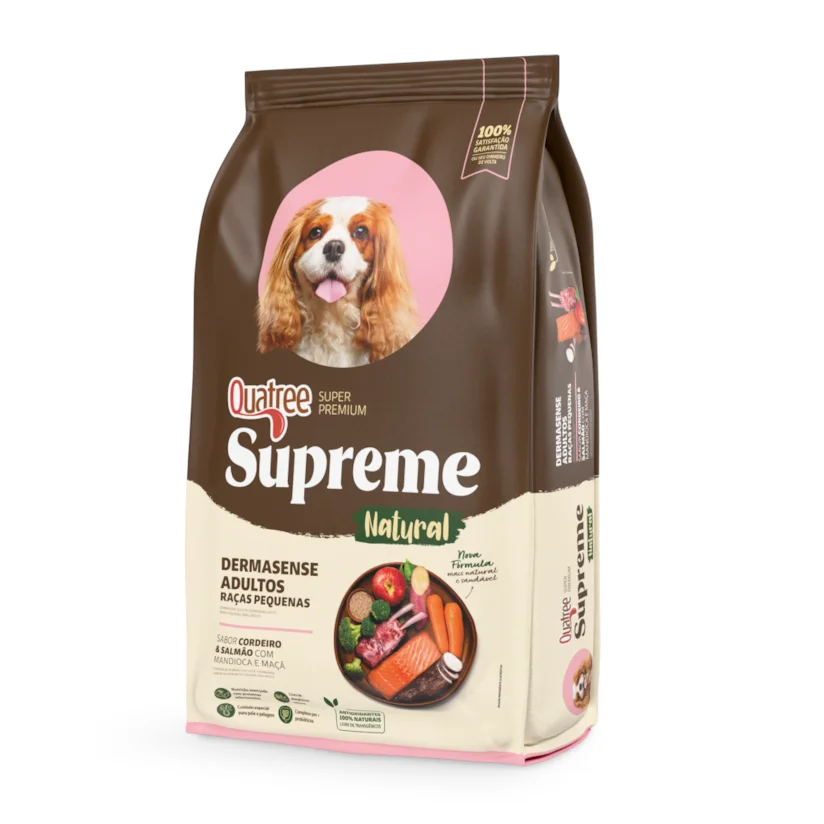 Ração Quatree Supreme Cães Dermasense Adultos Raças Pequenas 10,1Kg
