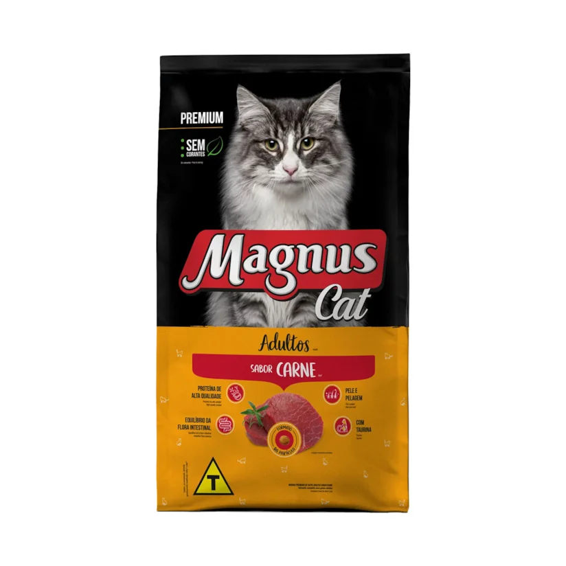 Ração Magnus Premium Para Gatos Adultos Carne 20kg