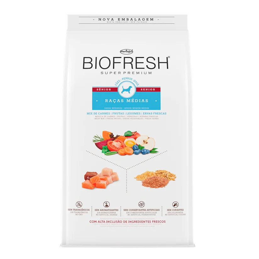Ração Biofresh Cães Sênior Raças Médias 10,1kg