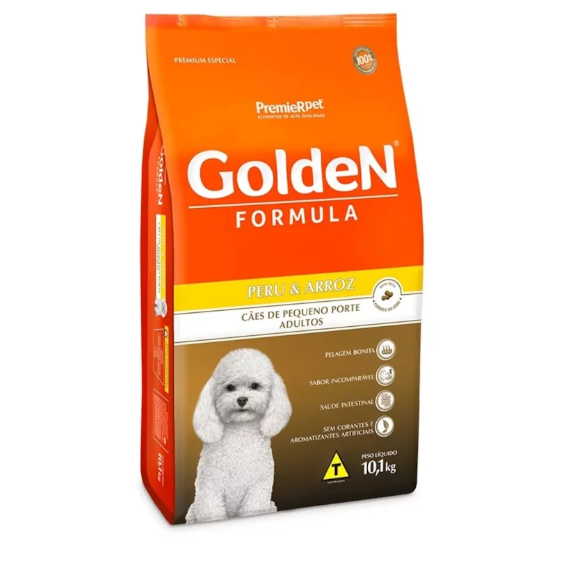 Ração Premier Golden Fórmula Mini Bits para Cães Adultos Peru e Arroz 10,1kg