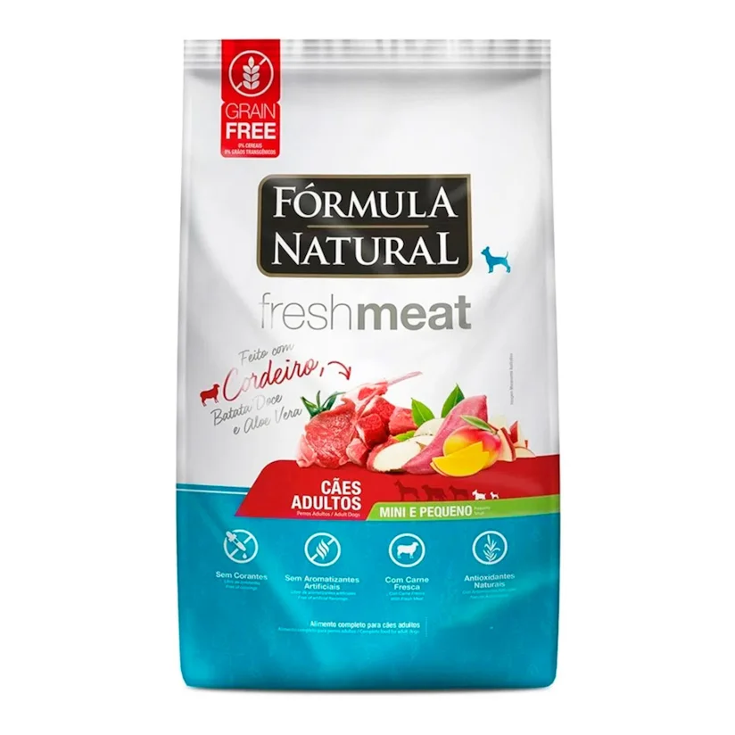 Ração Fórmula Natural Cães Fresh Meat Cordeiro Raças Mini e Pequenas 7kg