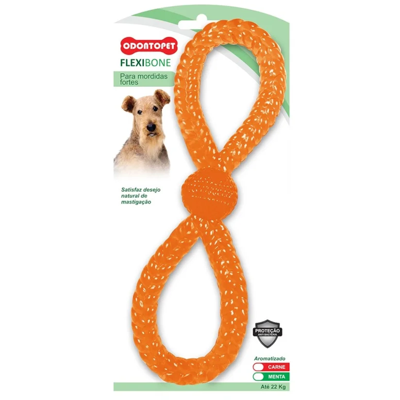 Brinquedo Mordedor Flexibone Dupla Argola Cães Odontopet