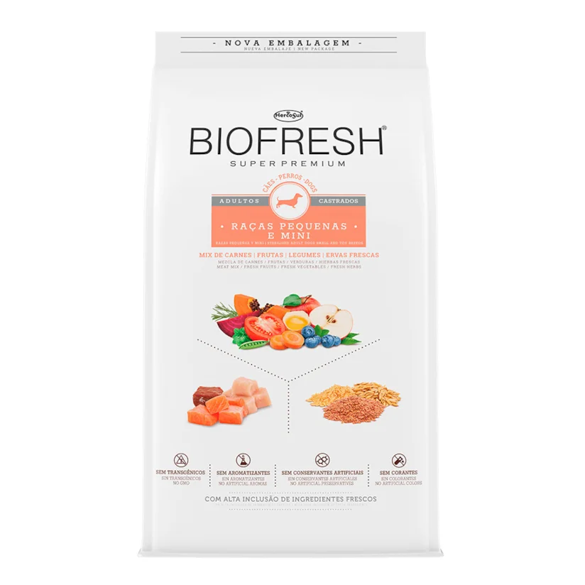 Ração Biofresh Cães Adultos Castrados Pequenas e Mini 3kg