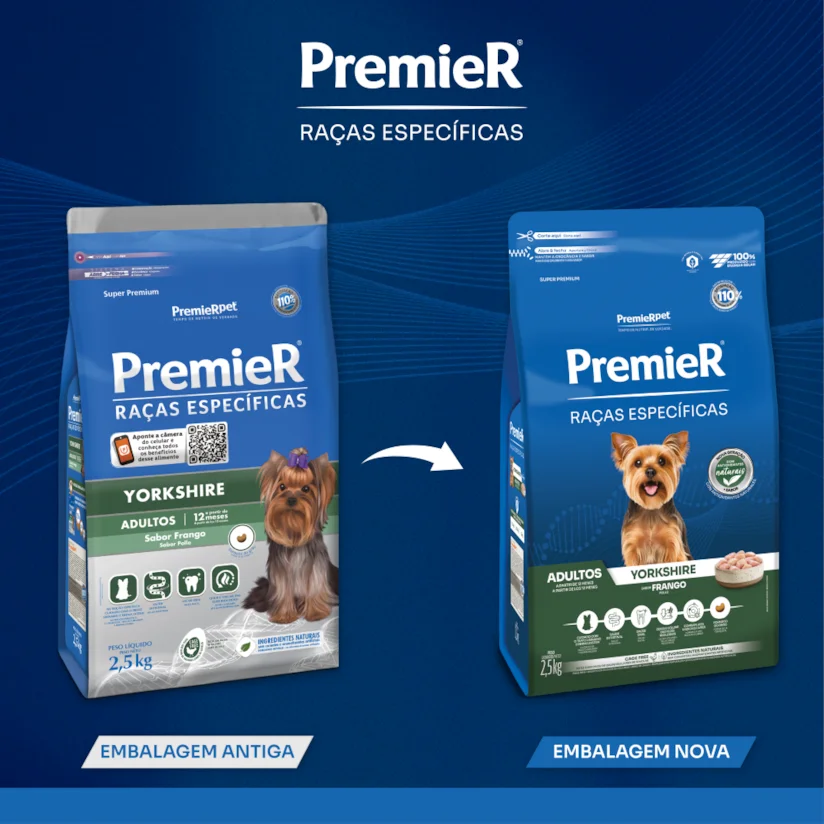Ração Premier Raças Específicas Yorkshire Cães Adultos Frango 7,5kg