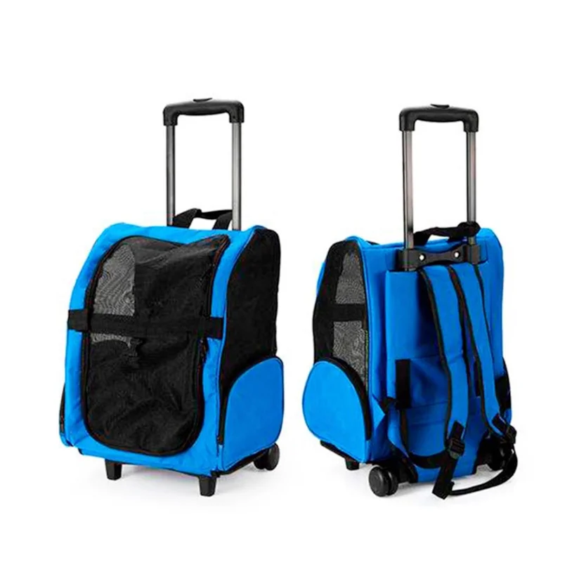 Mochila Canguru Chalesco Azul para Cães