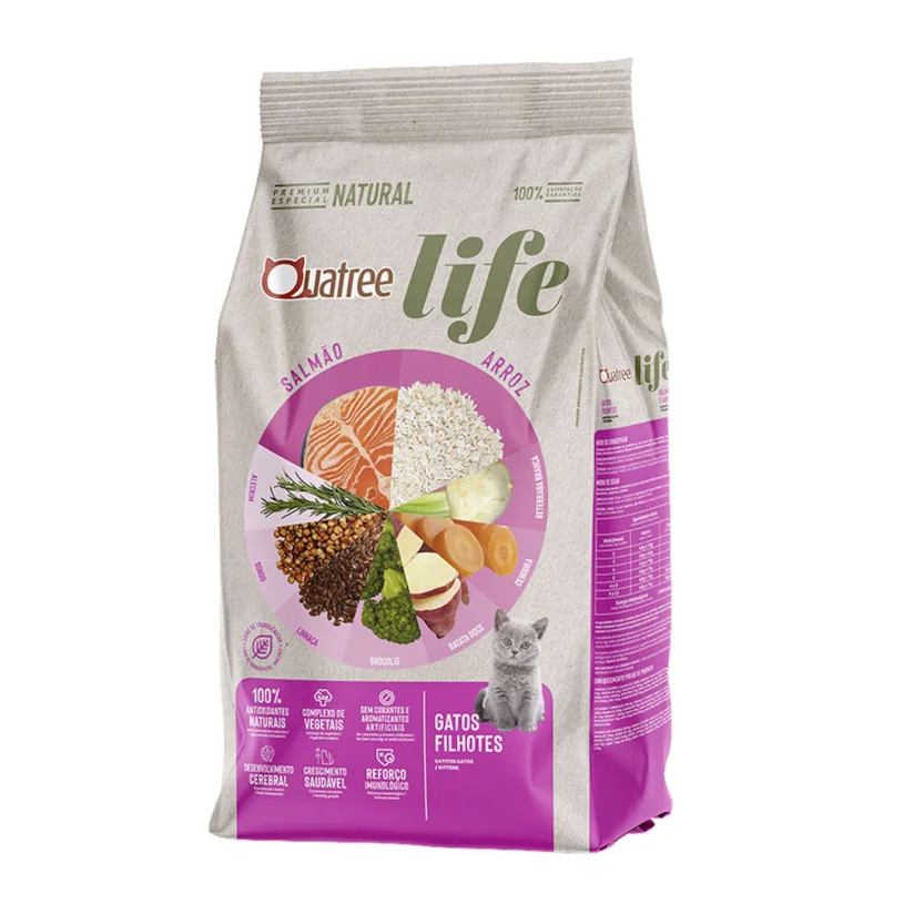 Ração Quatree Life para Gatos Filhotes Salmão e Arroz 10,1kg