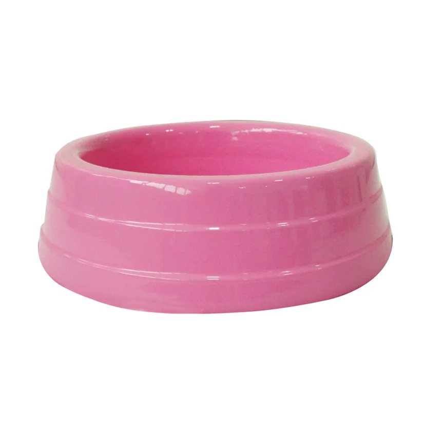 Comedouro Cães Dog Head Alumínio Pesado Colorido Rosa Mini 300ml