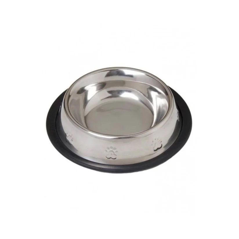 Comedouro / Bebedouro Em Inox Base Antiderrapante para Pets 240ml