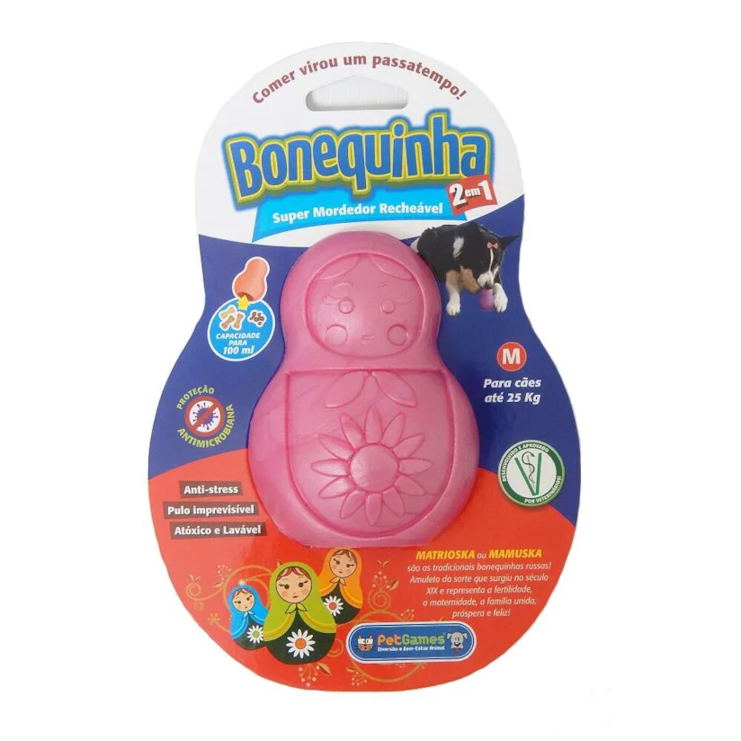 Brinquedo Cães Pet Games Bonequinha Rosa Tam.G