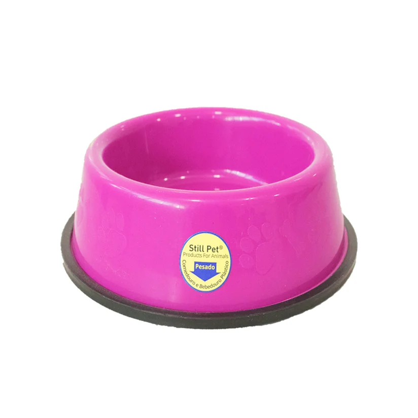 Comedouro e Bebedouro Pesado Cães Rosa Tudo Pet 750ml